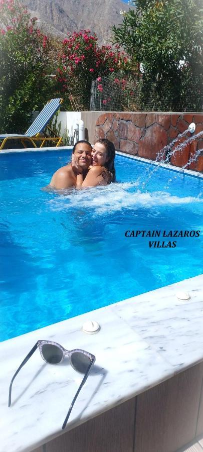 Located By The Sea One Beachfront Private Captain Lazaros Pool Villa With Loft In 750Sqm Spacious Private Plot-Jacuzzi-Sunrelax-Furnished Terace-Gazebo-Private Parking,Sleep 3 Adults And 2 Children, Just Steps From The Black Beach-Seaview Perissa  Zewnętrze zdjęcie